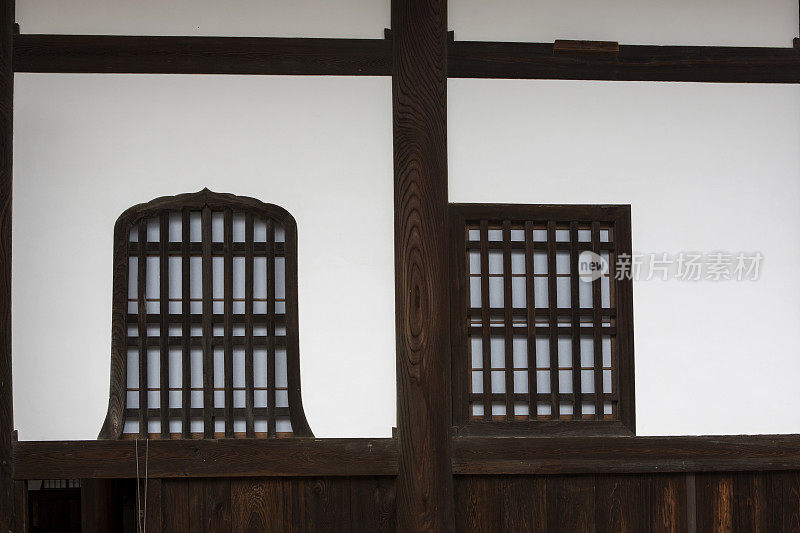 日本京都百幡本细寺的建筑细节
