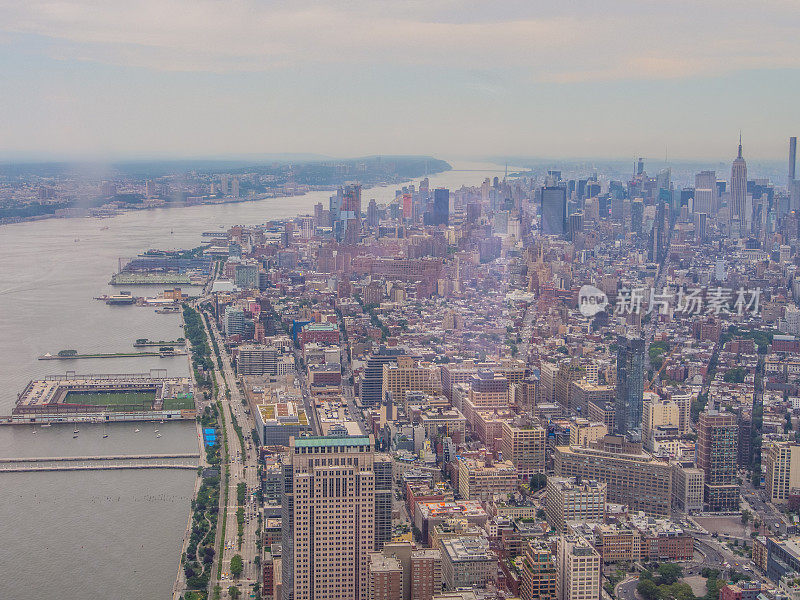 美国纽约市天际线全景图