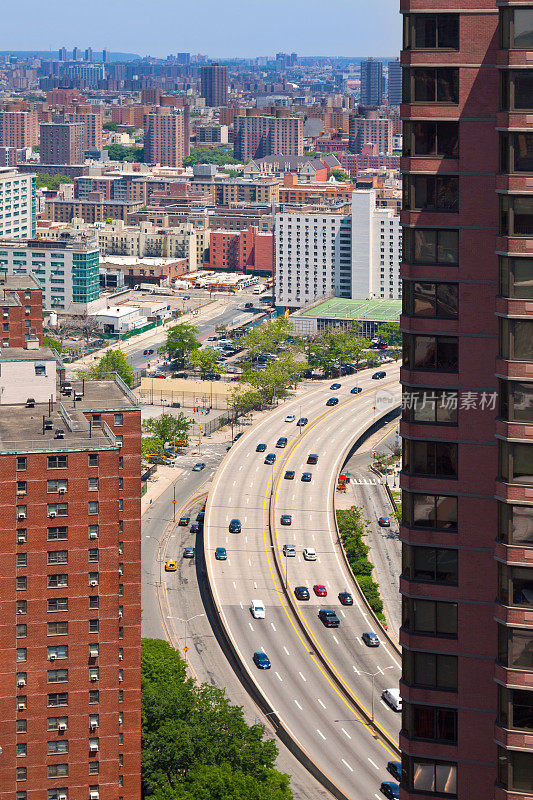 纽约天际线，FDR大道，上东区的住宅楼。