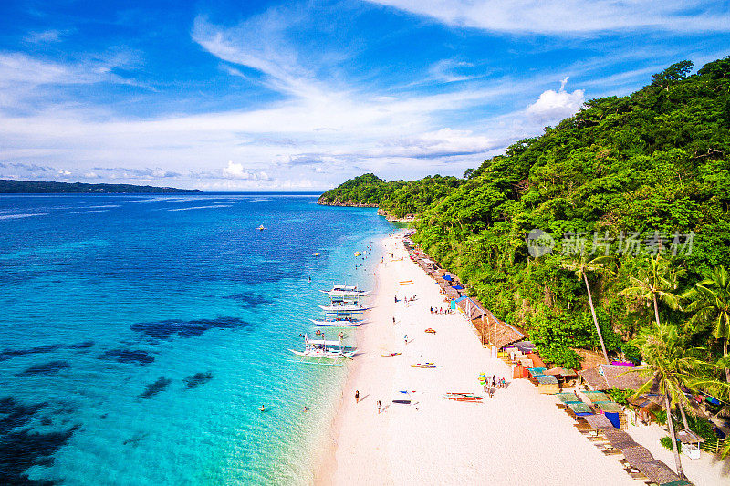 长滩岛鸟瞰图，西维萨亚斯，菲律宾