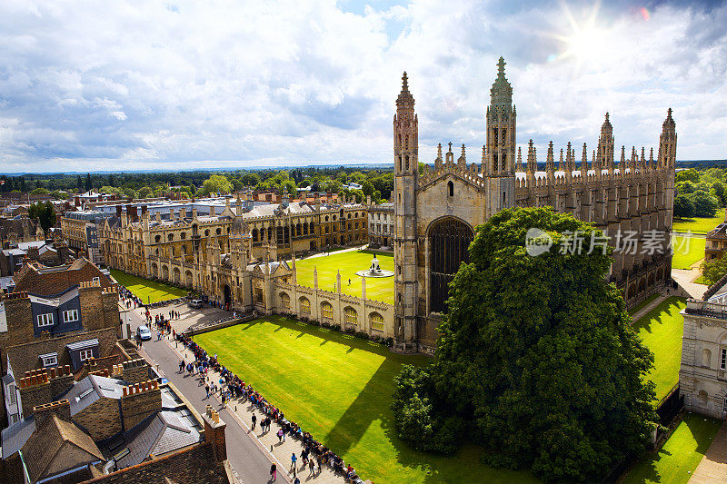 剑桥大学和国王学院教堂的景色