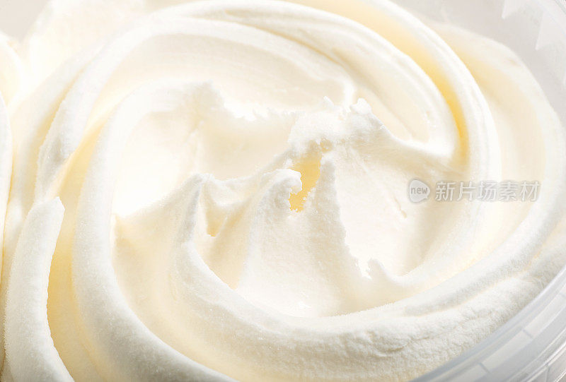 白色冰淇淋质地微距