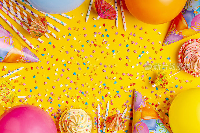 明亮的装饰为生日，聚会，节日或狂欢节。