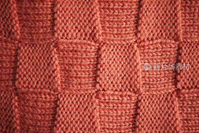 针织橙色毛毯纹理
