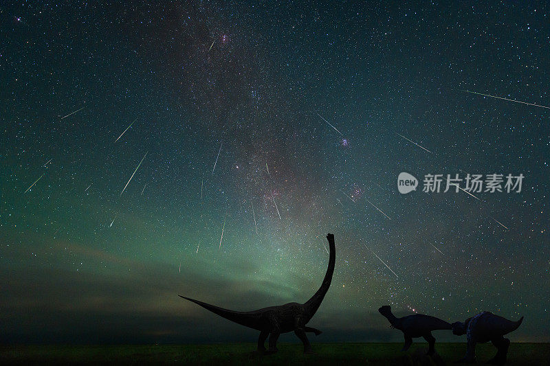 2018年8月13日，在内蒙古二连浩特拍摄的英仙座流星雨