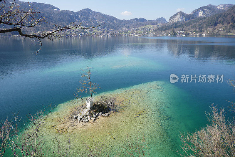 奥地利萨尔兹卡默古特的沃尔夫冈湖