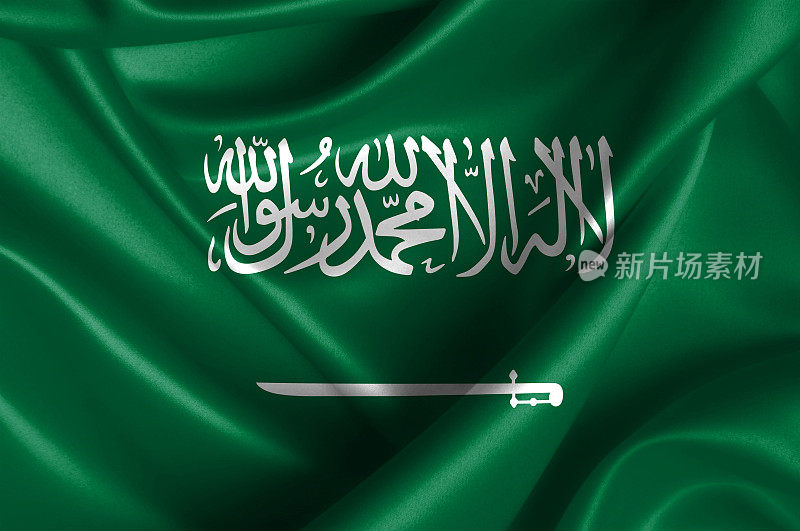 沙特阿拉伯挥舞着旗帜