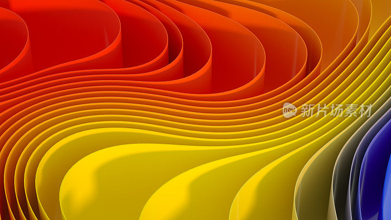 三维抽象波浪螺旋背景