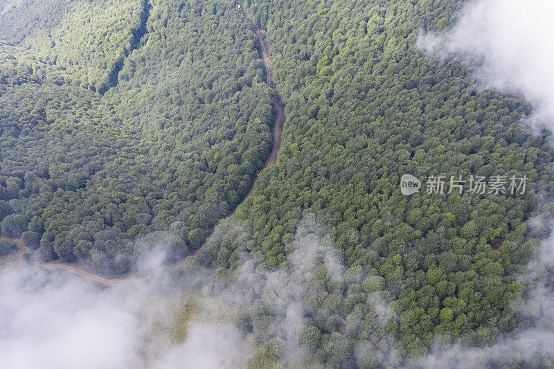 迷雾笼罩山脉