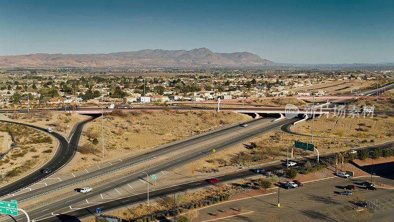 高速公路交叉在拉斯克鲁塞斯，新墨西哥-航空