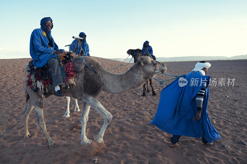撒哈拉沙漠的骆驼商队