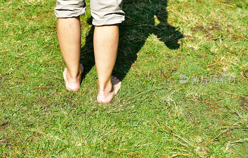 草上的女性腿