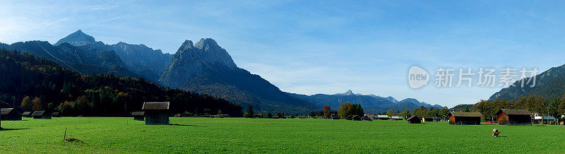 美丽的Garmisch-Partenkirchen全景