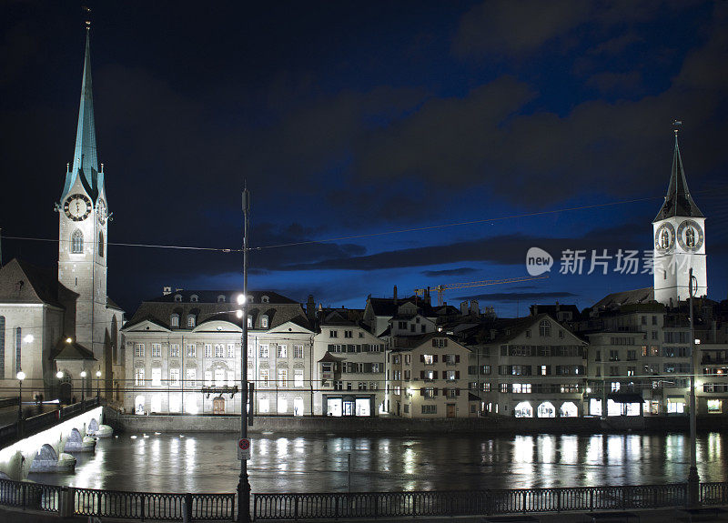 苏黎世老城的夜晚