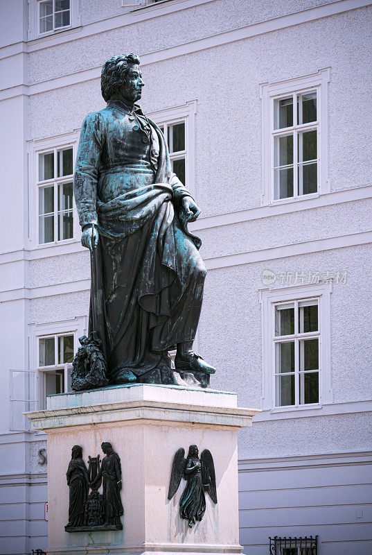 奥地利萨尔茨堡的莫扎特雕像
