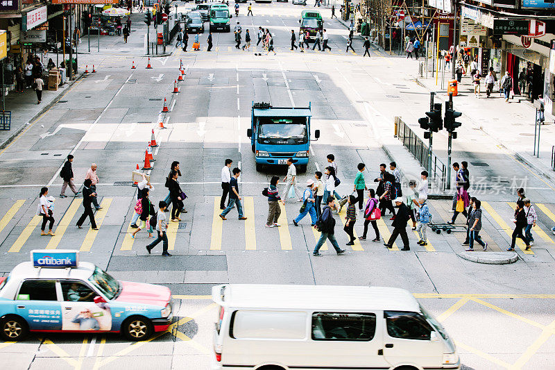 香港尖沙咀弥敦道行人过路处