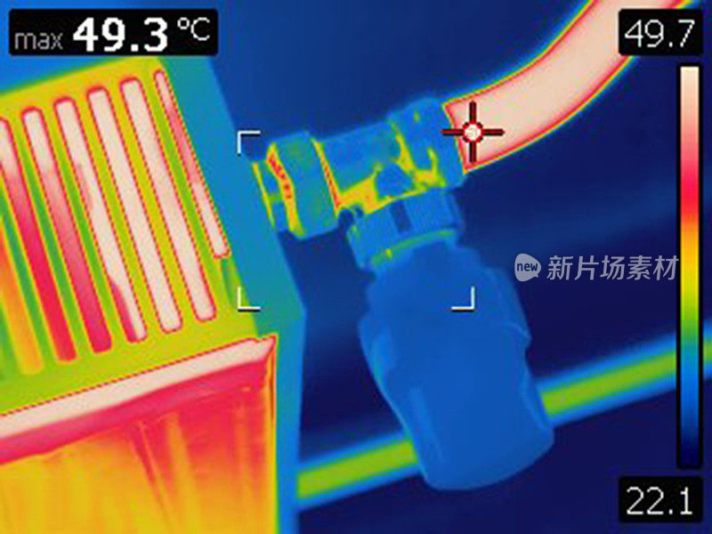 家用散热器阀门红外热图像