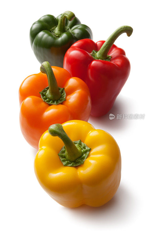 蔬菜:甜椒黄、橙、红、绿
