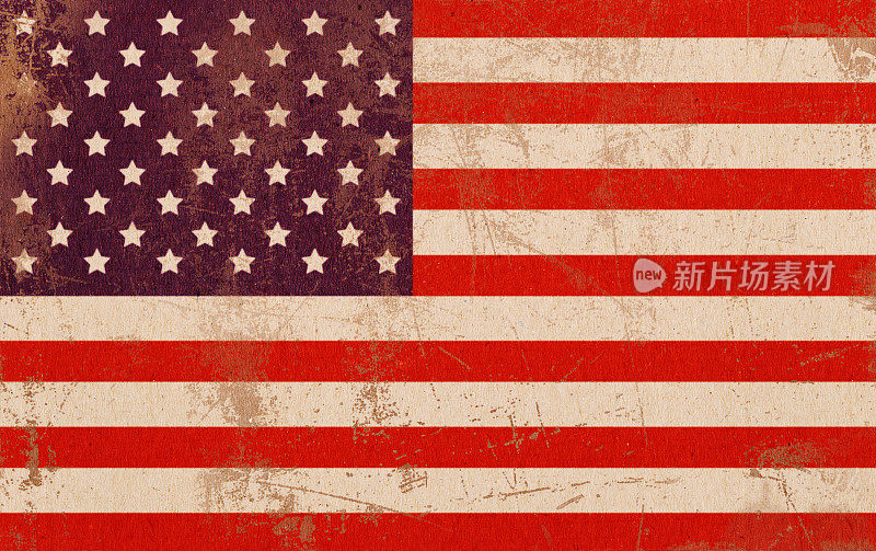 XXXL瓦楞纸板上的美国国旗