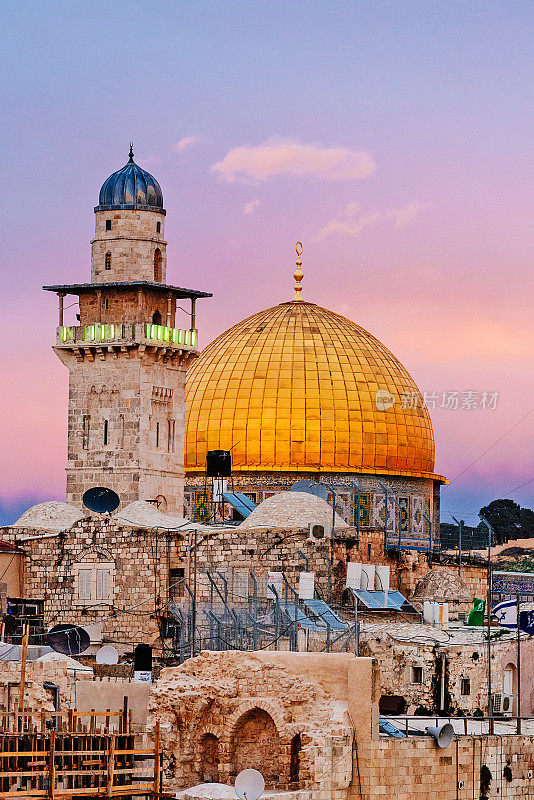 以色列耶路撒冷，库巴特萨克拉，岩石圆顶