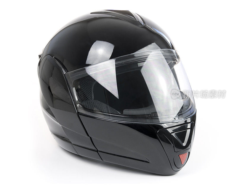 黑色闪亮的摩托车头盔