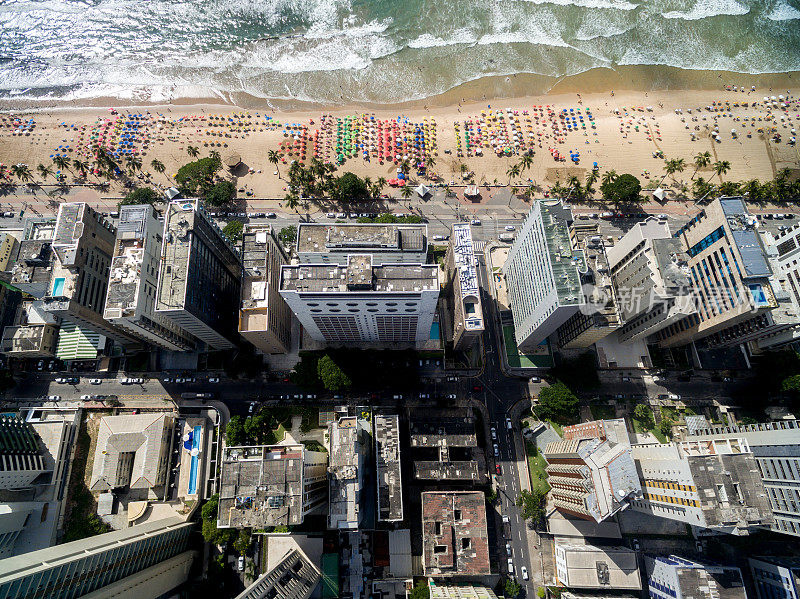 巴西累西腓的波亚维亚基姆海滩顶视图