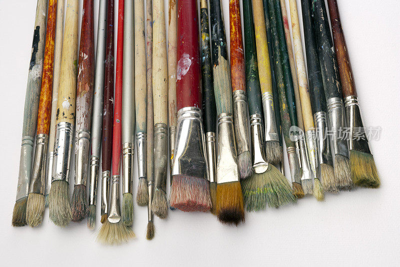 经常使用的艺术家用画笔作画