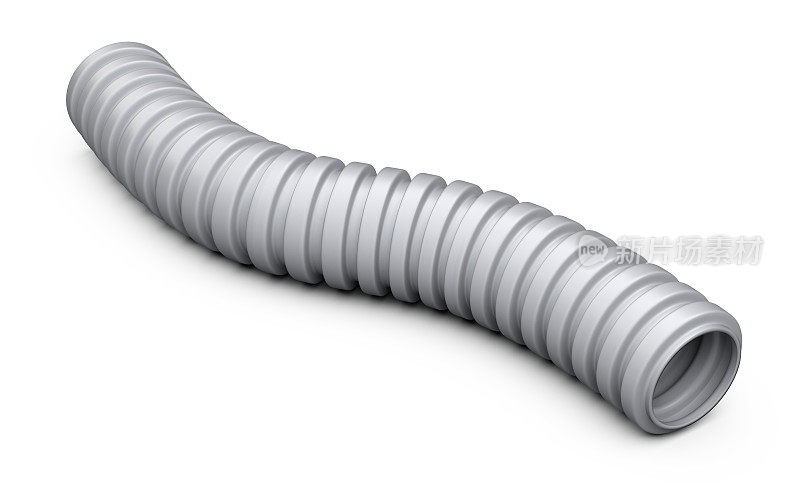 用于电缆安装的波纹管。塑料曲线软管。