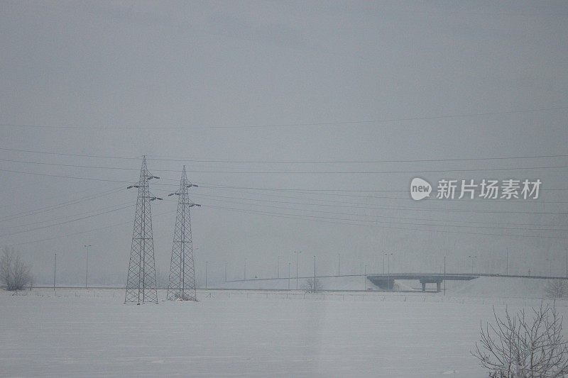 冬天雪风景画