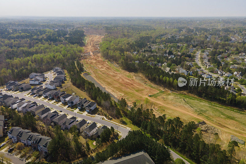 在建公路鸟瞰图