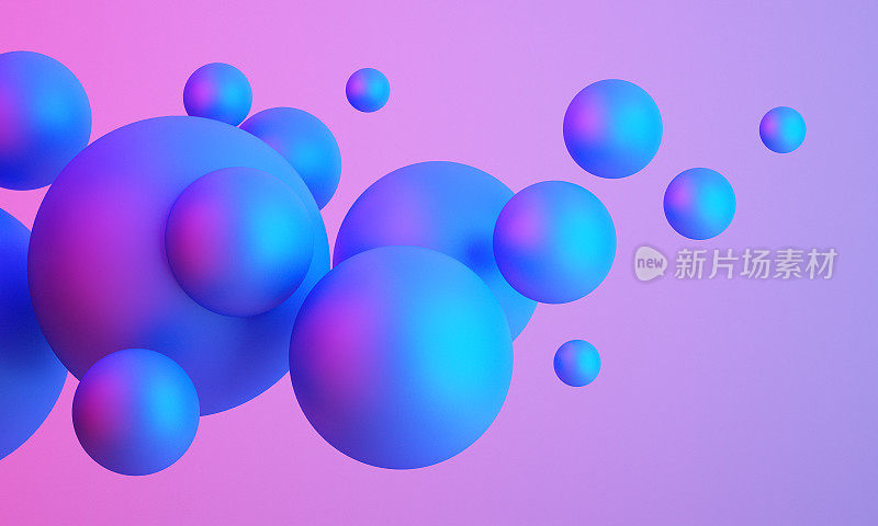 三维彩色球体球的背景，抽象的三维背景