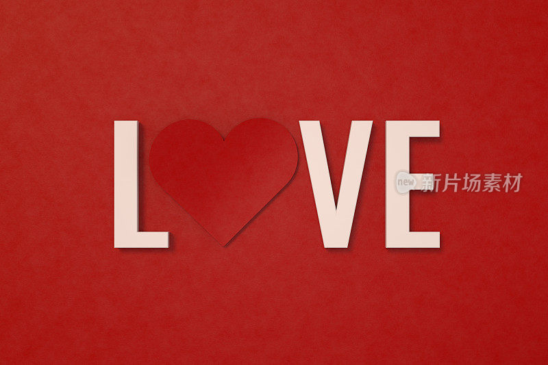 爱情，情人节心形的红色背景