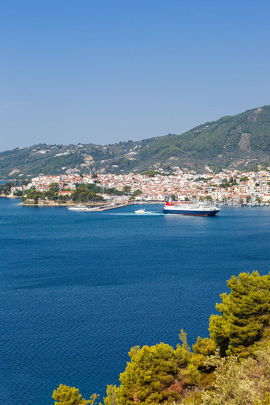 希腊斯基亚索斯岛城纵览地中海爱琴海写真旅游