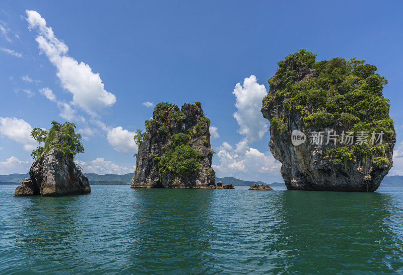 瑶崖岛的美丽海景自然风光，位于泰国普吉岛、甲米和攀牙之间的安达曼海。