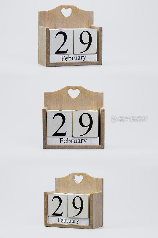 日历块表示闰年的2月29日
