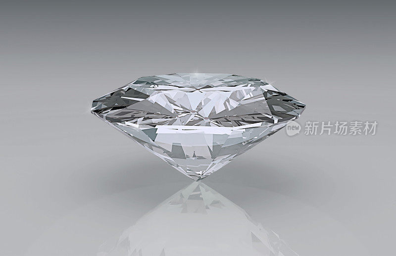 闪亮的钻石放置在灰色的背景