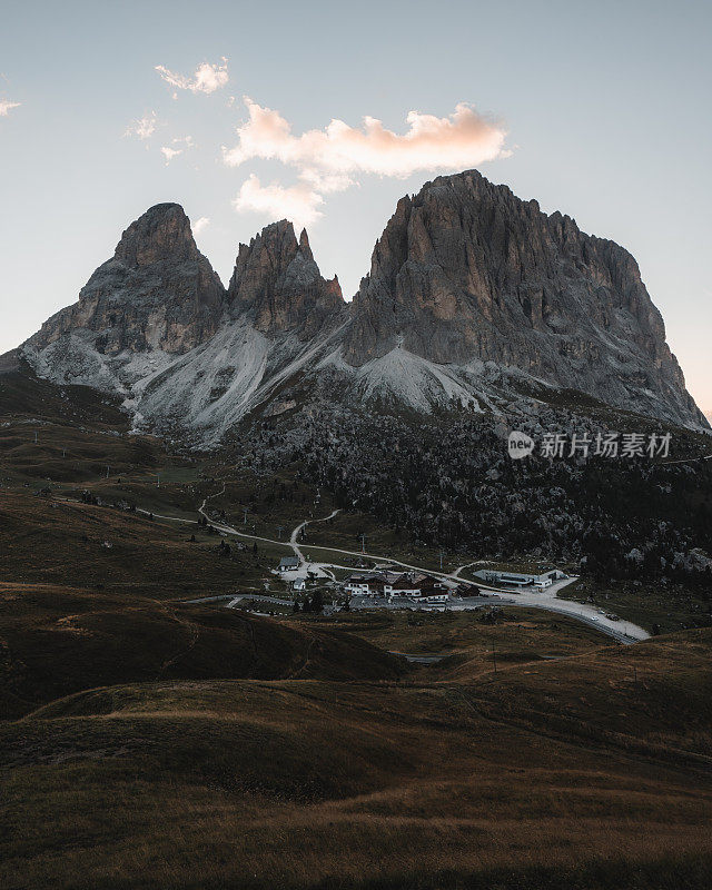 意大利Dolomites的Sella山口