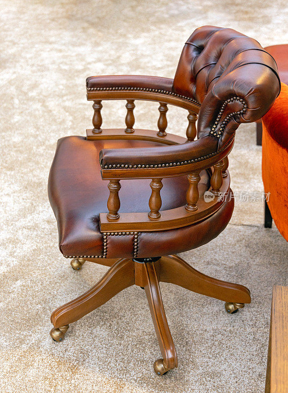 棕色皮革豪华扶手椅