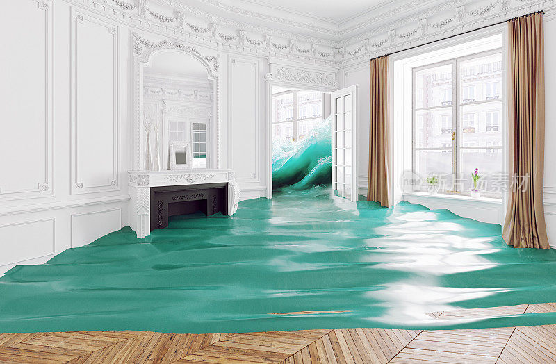淹没豪华房间内部。