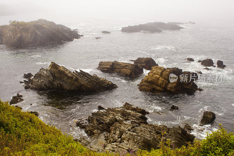 卡萨里戈塔皮亚，阿斯图里亚斯海景，岩石海岸线，西班牙。