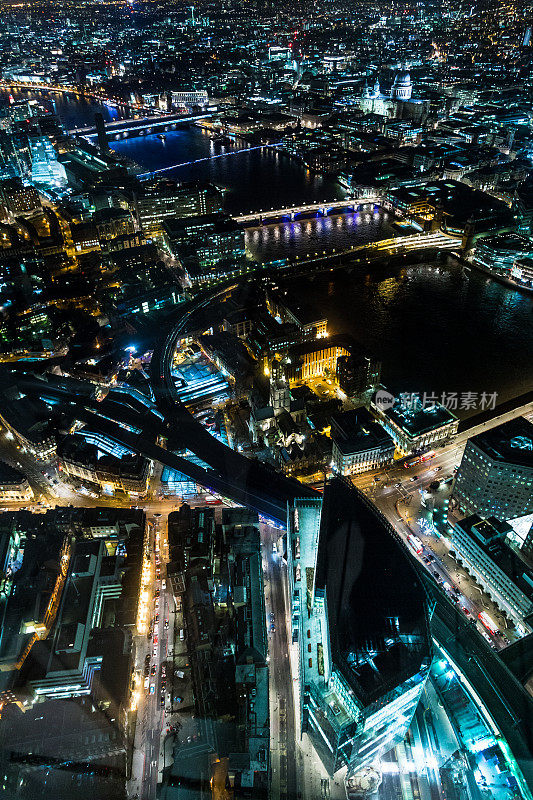 伦敦夜景鸟瞰图