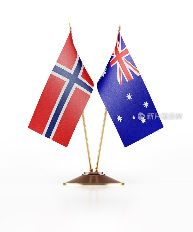 挪威和澳大利亚的微型国旗