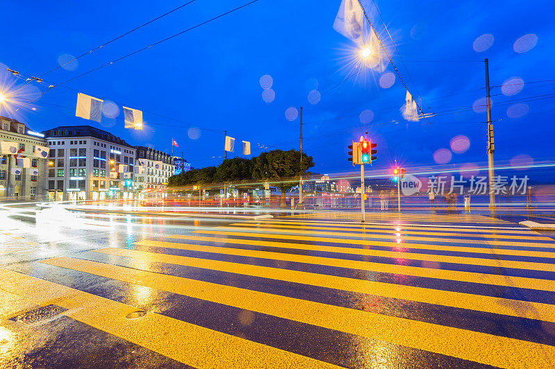 瑞士卢塞恩的雨夜