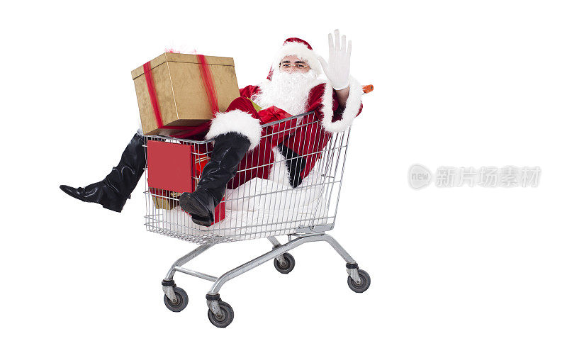圣诞老人在购物车里