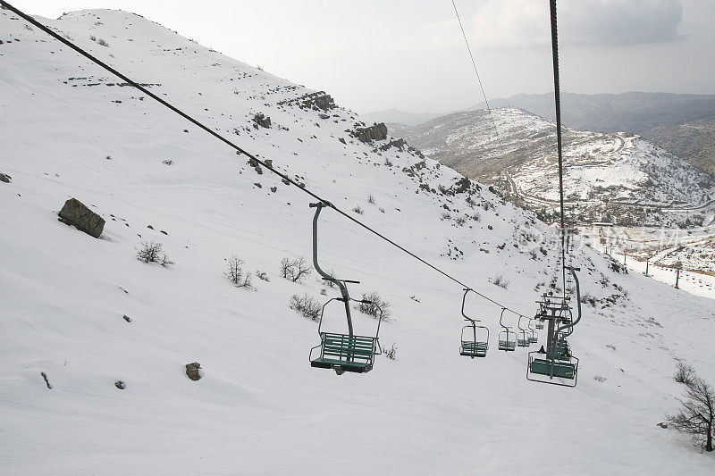 滑雪缆车，黑门山，以色列