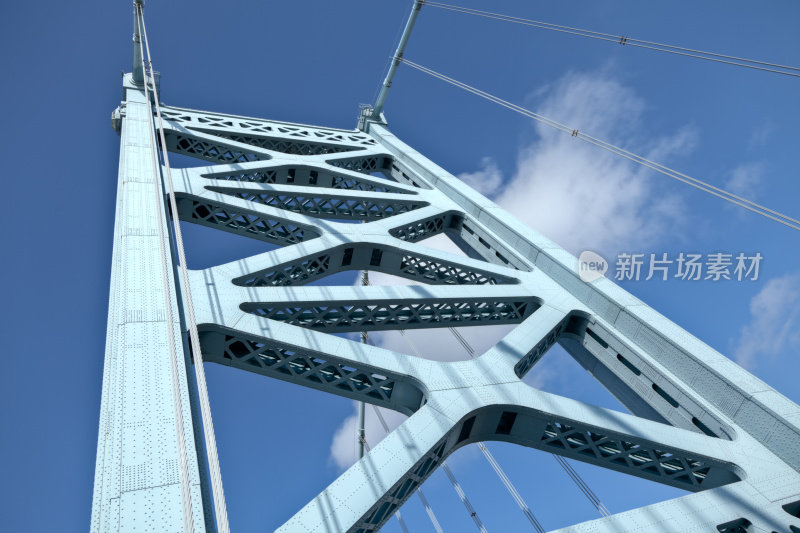 本杰明富兰克林大桥西塔的悬挂细节