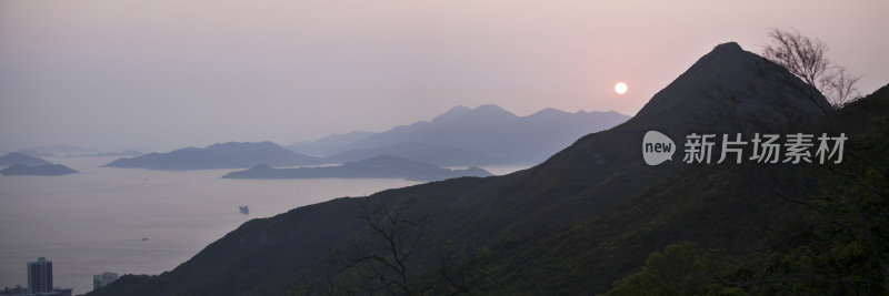 日落时的香港岛