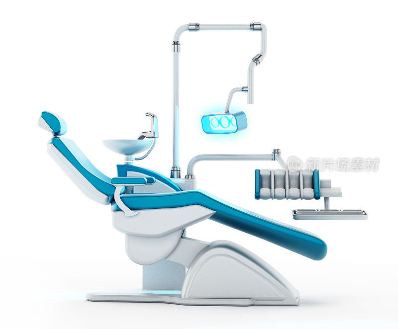 牙科医生的椅子被白色隔离
