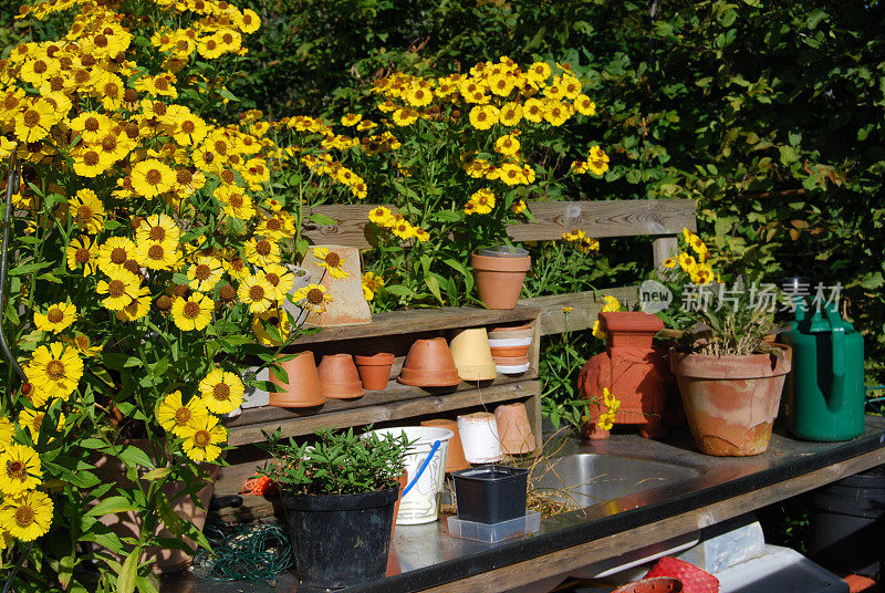 园艺工作台，种植桌，盆栽