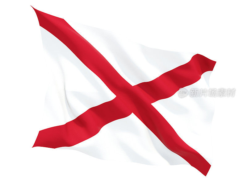 美国阿拉巴马州的国旗飘扬